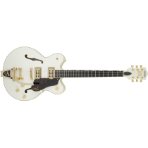 Gretsch G6609TG Players Edition Broadkaster® Center Block Double-Cut with String-Thru Bigsby® and Gold Hardware, USA Full'Tron™ Pickups, Vintage White