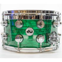 DW Top Edge Snare Drum - 8 X 14 inch - Emerald Onyx with Gold Hardware