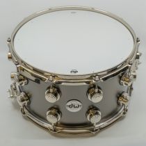 DW Collector's Series Snare Drum - 8 x 14 inch - Satin Black Over Brass with Nickel Hardware