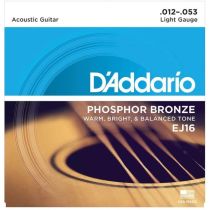 D'Addario EJ16 Phosphor Bronze Light Acoustic Strings .012-.053