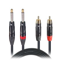 Prox PRXCDPR03 3' Ft. High Performance 1/4â€ Male TS  to Dual RCA Male Unbalanced Audio Cable