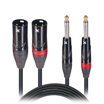 Prox PRXCDPXM03 3' Ft. High Performance 1/4â€ TS Male to Dual XLR Male Unbalanced Audio Cable
