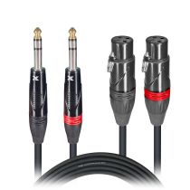 Prox PRXCDSXF03 3 Ft. Balanced Dual 1/4" TRS-M to Dual XLR3-F High Performance Audio Cable