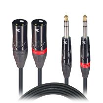 Prox PRXCDSXM10 10 Ft. Balanced Dual 1/4" TRS-M to Dual XLR3-M High Performance Audio Cable