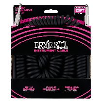 Ernie Ball 30' Coiled Straight / Straight Instrument Cable - Black  