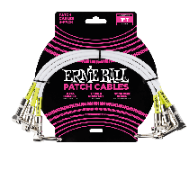 Ernie Ball 1' Angle / Angle Patch Cable 3-Pack - White  