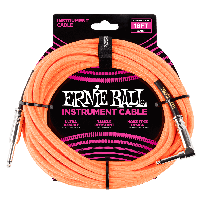 Ernie Ball 18' Braided Straight / Angle Instrument Cable - Neon Orange