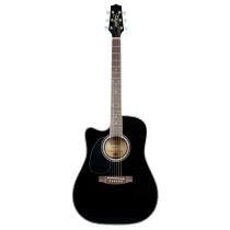 Takamine EF341DX LH Left-Handed Acoustic-Electric Guitar - Black