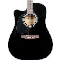 Takamine EF341DX LH Left-Handed Acoustic-Electric Guitar - Black