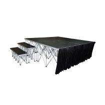 Prox PRXSFSKIRT16 StageX 16 inch Portable Stage Stage Skirt Black - Compatible with XSQ XSU Stages