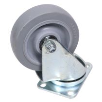 Prox PRXCASTER4GR95X65 Set of (4) Gray Replacement 4 inch Industrial Grade Caster Wheels - Plate - Plate 3.75 x 2.5 in.