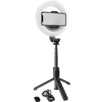 Mackie mRING-6 - 6" Battery-Powered Ring Light with Convertible Selfie Stick/Stand and Remote