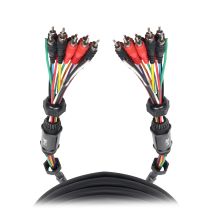Prox PRXCMEDOOZA75 75' ft 10 RCA Channel + 3 Power Cable for Marine and Car Audio - Medusa Style Cable