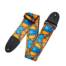 Levy's Stained Glass Guitar Strap-Orange and Blue