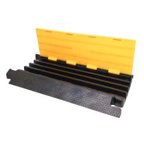 Prox PRXCP4CH 4-Channel Rubber Cable Protector Ramp Speed Bump Cover Indoor Outdoor â€“ Supports up to 60 Tons
