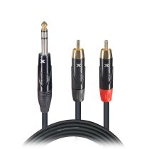 Prox PRXCSYR03 3 Ft. Unbalanced 1/4" TRS-M to Dual RCA-M High Performance Audio Cable