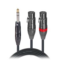 Prox PRXCSYXF10 10 Ft. High Performance Y Cable 1/4" TRS-M Stereo to Dual XLR-F