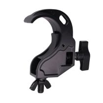 Prox PRTC16HBLK Aluminum Hook Style M10 Clamp with Big Wing Knob for 2" Truss Tube Capacity 45 Lbs. Black Finish