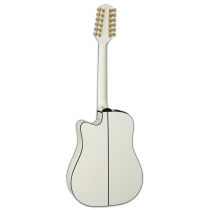 Takamine GD35CE PW 12 string dread cutaway with solid spruce top Pearl white finish