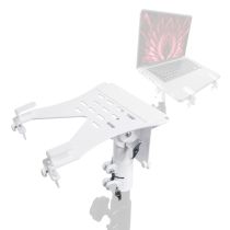 Prox PRXLTF01WH Universal Laptop Tray + VESA Monitor Mounting Bracket fits on Speaker Stand 1-3/8" Pole White