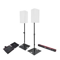 Prox PRXPOLARISBLX2 POLARIS Portable Speaker and Lighting Dual Stand Kit  with Base Plate, Adjustable Pole, and Carry Bags -  Black Finish