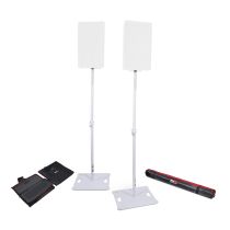 Prox PRXPOLARISWHX2 POLARIS Portable Speaker and Lighting Dual Stand Kit with Base Plate, Telescoping Pole, and Carry Bags -  White Finish