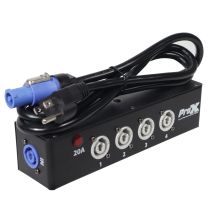 Prox PRXPWCX4BOX Power Center Four-Way Spitter For Indoor Power Connector Delivers Power For Up To 4 Fixtures