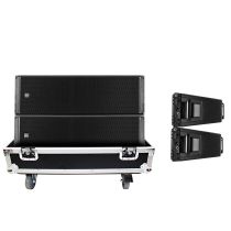 Prox PRXRCFHDL20ALAX2W Dual Flight-Road Case for 2 RCF HDL 20-A Line Array Speakers W-Wheels