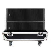 Prox PRXRCFHDL20ALAX2W Dual Flight-Road Case for 2 RCF HDL 20-A Line Array Speakers W-Wheels