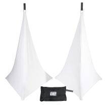 Prox PRXSP3SCWX2 Two-Pack Three Side Speaker Stand Cover Scrim - White