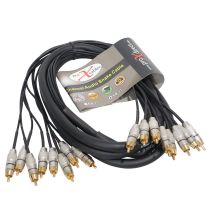 Prox PRXC8RCA10 10' FT Premium 8 Channel Snake 8x RCA Male to 8x RCA Male Cable