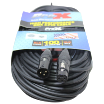Prox PRXCDMX100 100 Ft. High Performance DMX Male 3-Pin to DMX Female 3-Pin Coupler Patch Cable