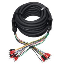 Prox PRXCMEDOOZA100 100' ft 10 RCA Channel + 3 Power Cable for Marine and Car Audio - Medusa Style Cable