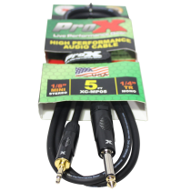Prox PRXCMP05 5 Ft. Unbalanced TRS-M Mini 1/8" to TS-M High Performance Audio Cable
