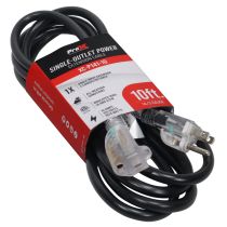 Prox PRXCP14110 10' Ft. 120VAC NEMA 15 Male to 3 Outlet Female Power-Extension Cord 14 AWG