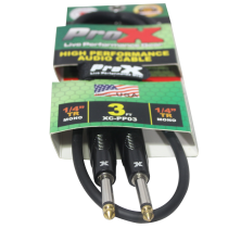 Prox PRXCPP03 3' Ft. Unbalanced 1/4" TS-M to 1/4" TS-M High Performance Pro Audio Instrument Guitar Cable