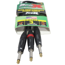 Prox PRXCPYP03 3 Ft. 1/4" TS-M to Dual 1/4" TS-M High Performance Audio Cable