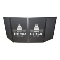 Prox PRXFSHBD21 Happy Birthday Facade Enhancement Scrim - White Print on Black | Set of Two