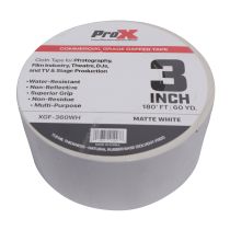 Prox PRXGF360W 3 Inch 180FT 60YD Matte White Commercial Grade Gaffer Tape Pros Choice Non-Residue