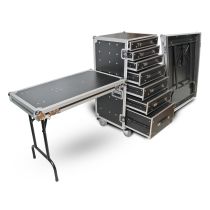 Prox PRXS7DTW (7) Utility Drawer ATA Flight Style Case with Fold out Left Right Side Mounting Removable Table and 4 inch Casters