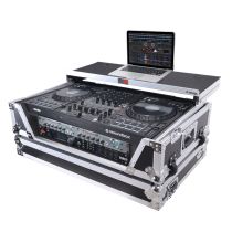 Prox PRXSFLX102UWLT Flight Style Road Case For Pioneer DDJ-FLX10 DJ Controller with Laptop Shelf 2U Rack Space Wheels