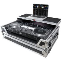 Prox PRXSDDJREV7WLT ATA Style Flight Case for Pioneer DDJ-REV7 DJ Controller with Laptop Shelf Wheels and 1U Rackspace