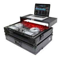Prox PRXSDDJSR2LTBLLED ATA Flight Case For Pioneer DDJ-SR2 DJ Controller with Laptop Shelf and LED  - Black