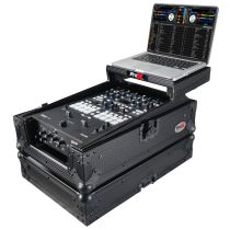 Prox PRXSRANE72LTBL 11" DJ Mixer Road Case W/Laptop Shelf for Rane Seventy-Two 72 and Rane Seventy (Black on Black)