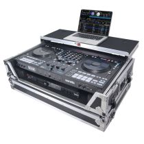 Prox PRXSRANEFOURWLT ATA Flight Style Road Case For RANE Four DJ Controller with Laptop Shelf 1U Rack Space and Wheels