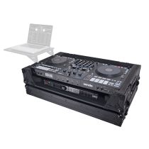 Prox PRXSRANEFOURWBL ATA Flight Style Road Case For RANE Four DJ Controller with 1U Rack Space and Wheels - Black Finish