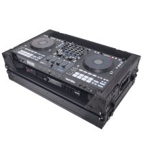 Prox PRXSRANEFOURWBL ATA Flight Style Road Case For RANE Four DJ Controller with 1U Rack Space and Wheels - Black Finish