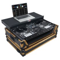 Prox PRXSRANEONEWLTFGLD ATA Flight Style Road Case for RANE ONE DJ Controller with Laptop Shelf in Limited Edition Gold