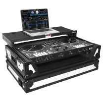 Prox PRXSRANEONEWLTWH ATA Style Road Case For Rane One DJ Controller Limited Edition White Black w/ Sliding Laptop Shelf and Wheels