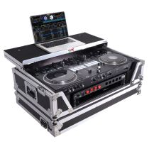 Prox PRXSREV71K2UWLTLED ATA Style Flight Case for Pioneer DDJ-REV7 & DDJ-1000 SRT  DJ Controller with 2U Rack Space Laptop Shelf Wheels LED kit